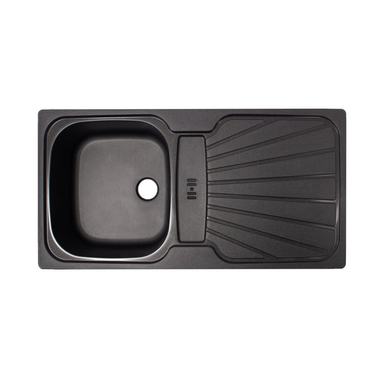 Marlow Home Co. Aario 16.9mm W Single Bowl Fibreglass Inset Kitchen